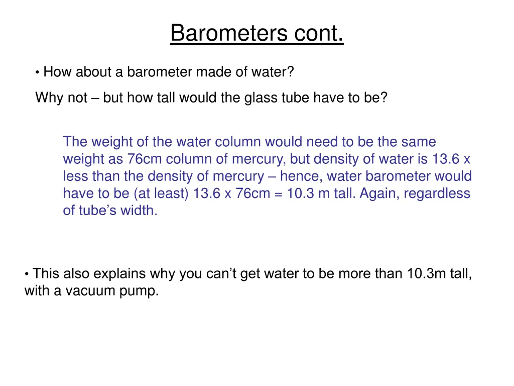 barometers cont