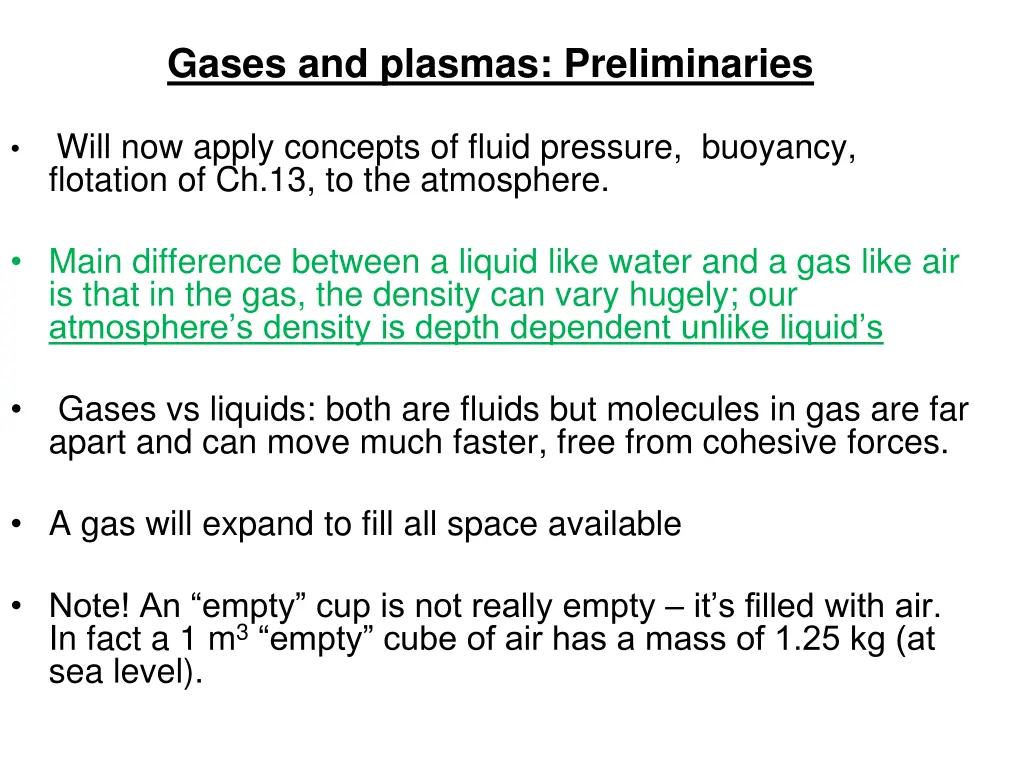 gases and plasmas preliminaries