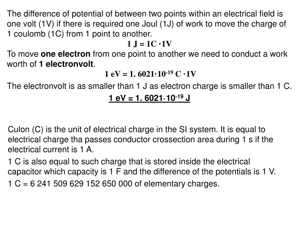 the difference of potential of between two points