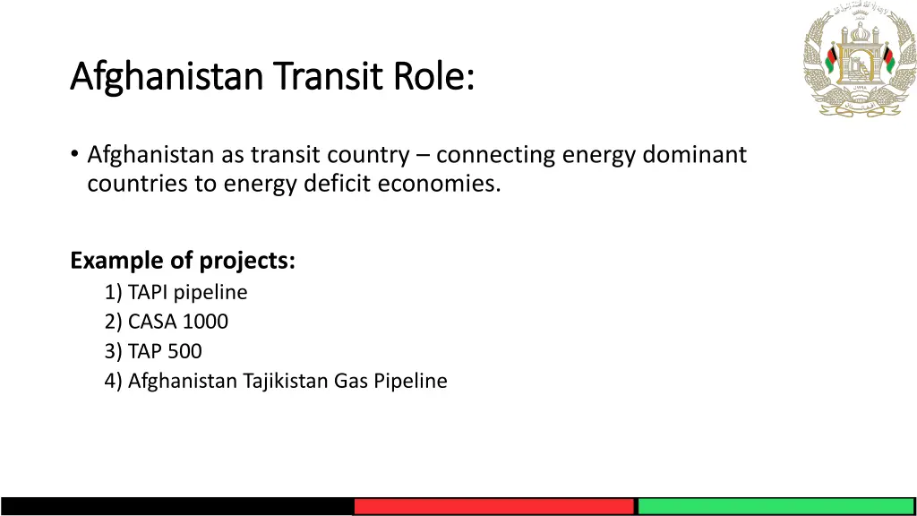 afghanistan transit role afghanistan transit role