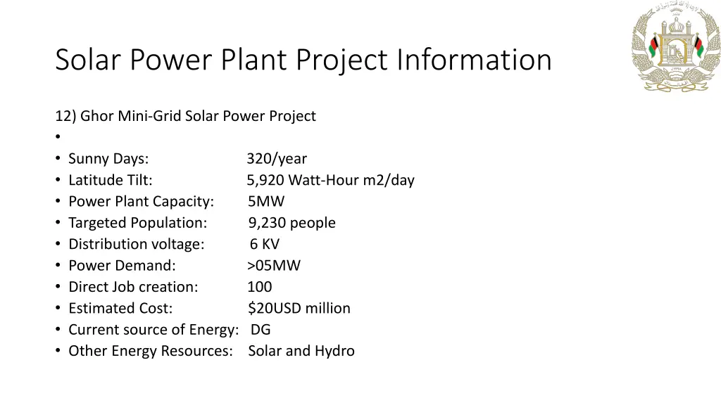 solar power plant project information 1