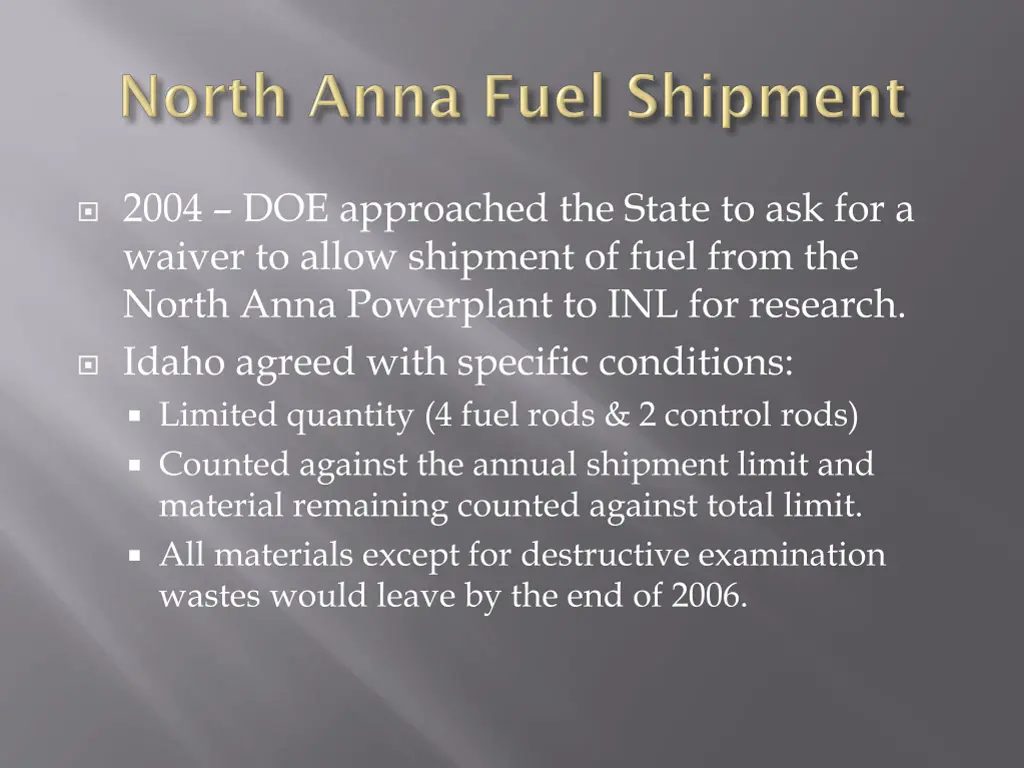 2004 doe approached the state to ask for a waiver