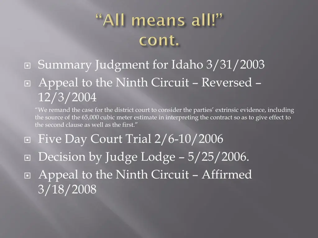 summary judgment for idaho 3 31 2003 appeal