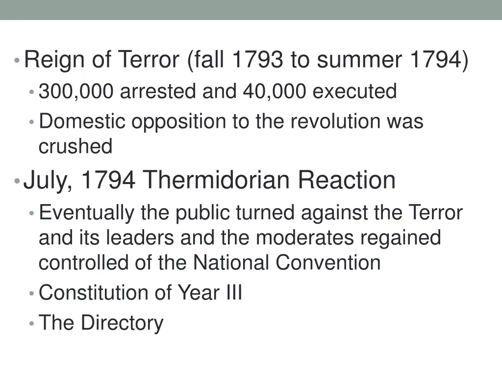 reign of terror fall 1793 to summer 1794