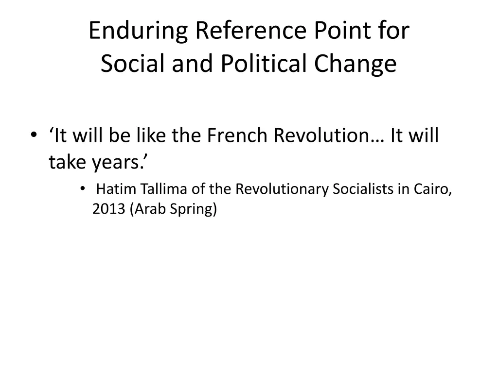 enduring reference point for social and political