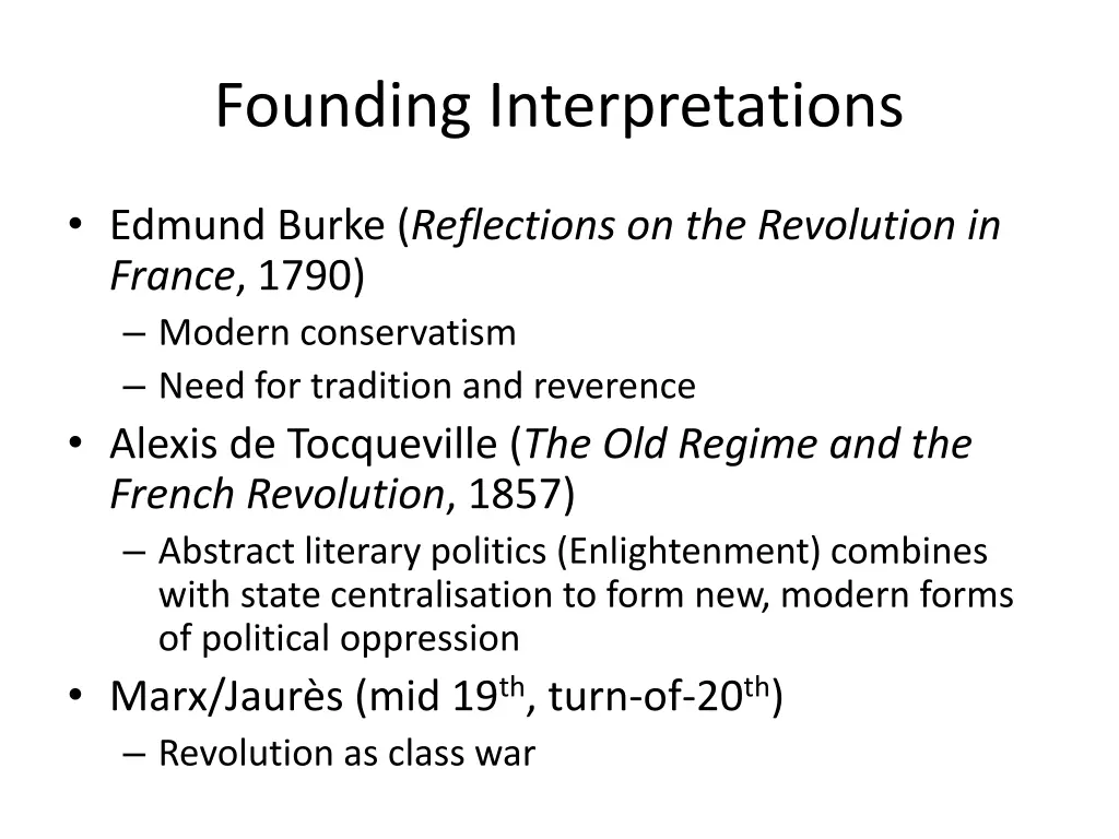 founding interpretations