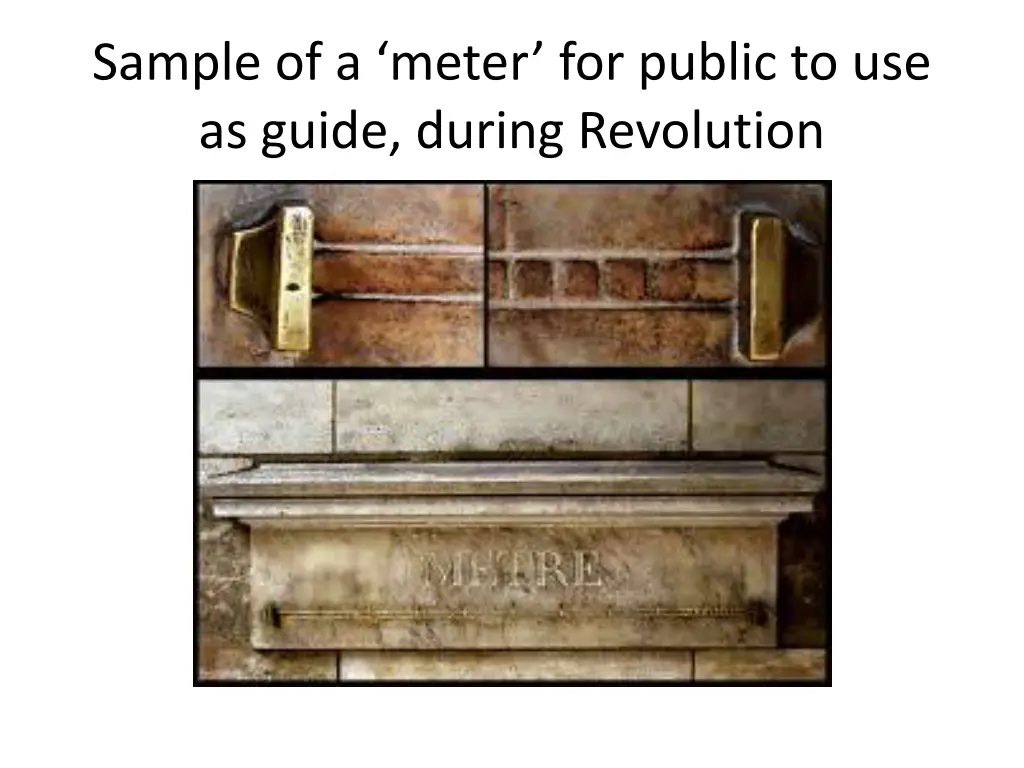 sample of a meter for public to use as guide