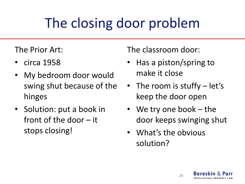 the closing door problem