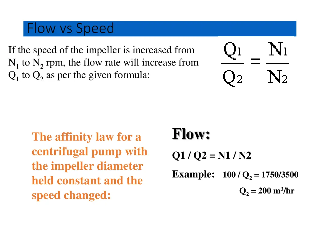 flow vs speed