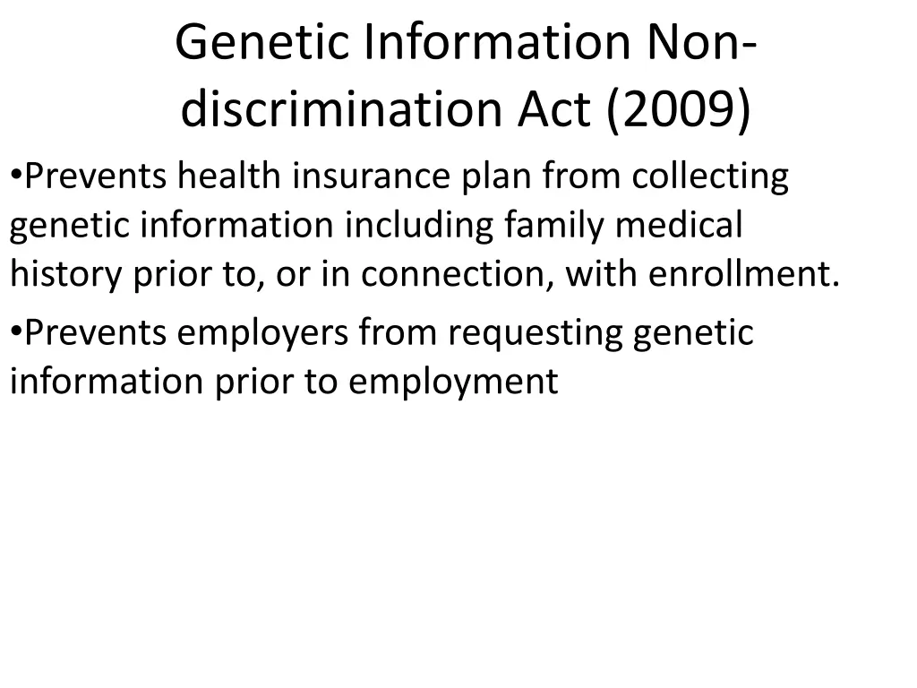 genetic information non discrimination act 2009