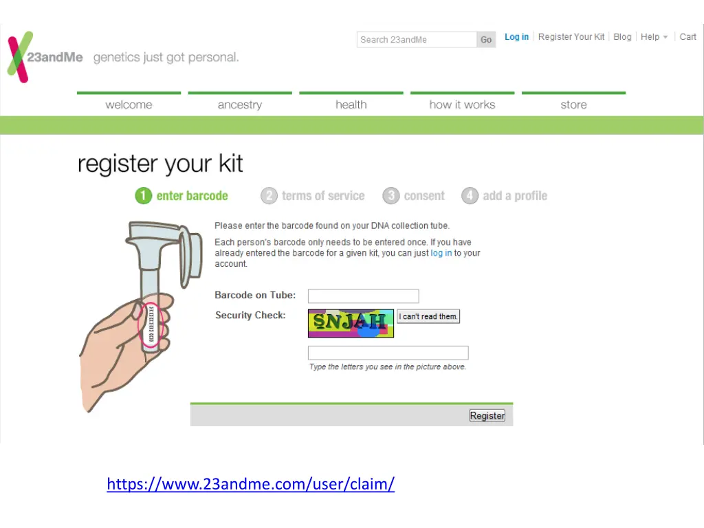 https www 23andme com user claim