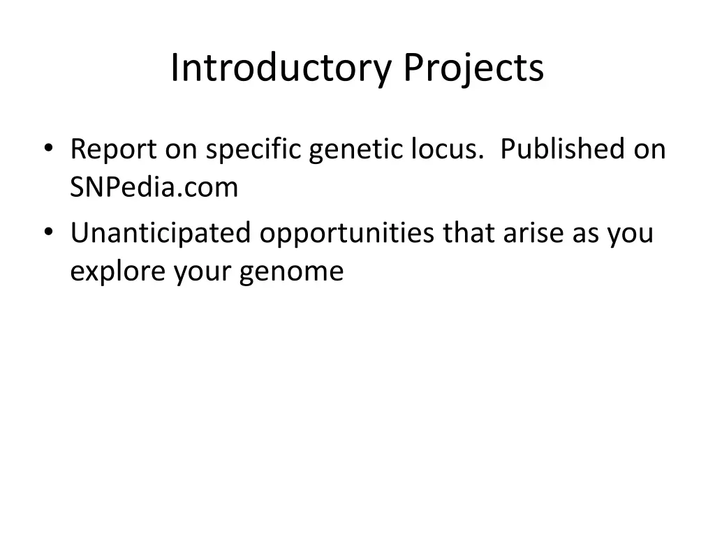 introductory projects