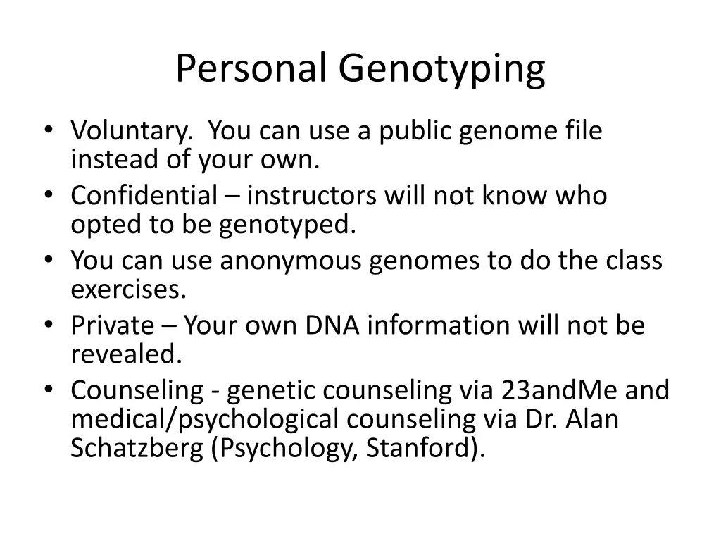 personal genotyping