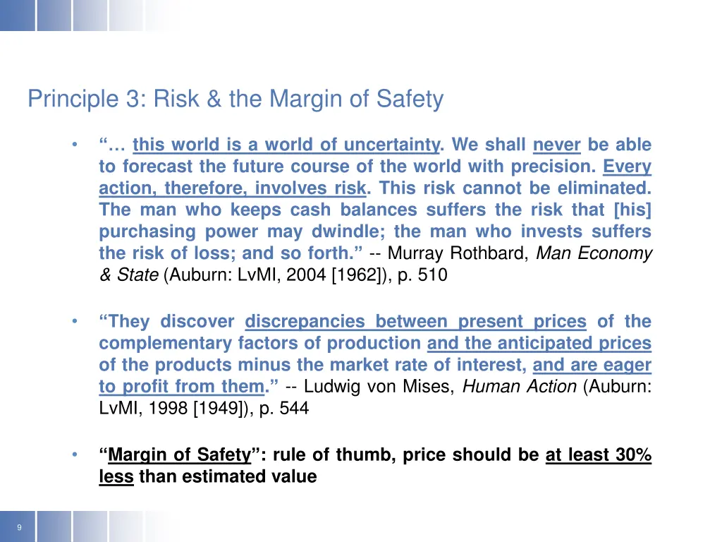 principle 3 risk the margin of safety