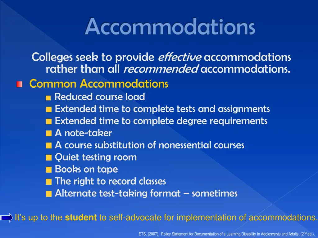 accommodations