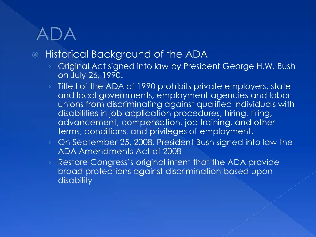 ada historical background of the ada original