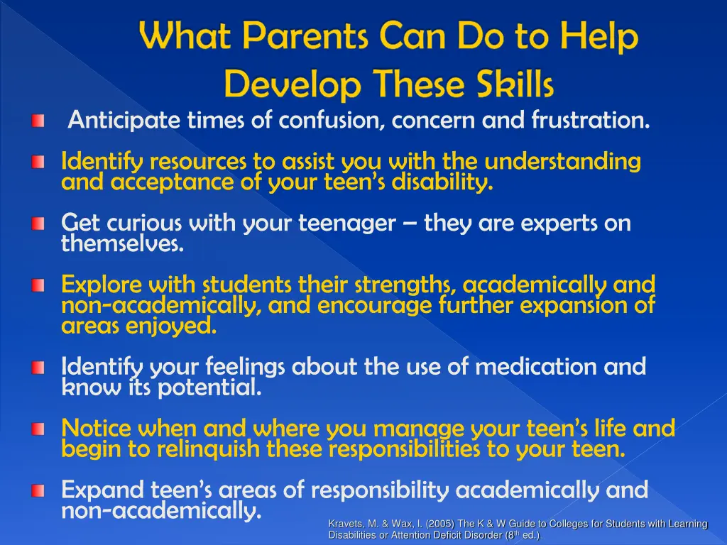 what parents can do to help develop these skills