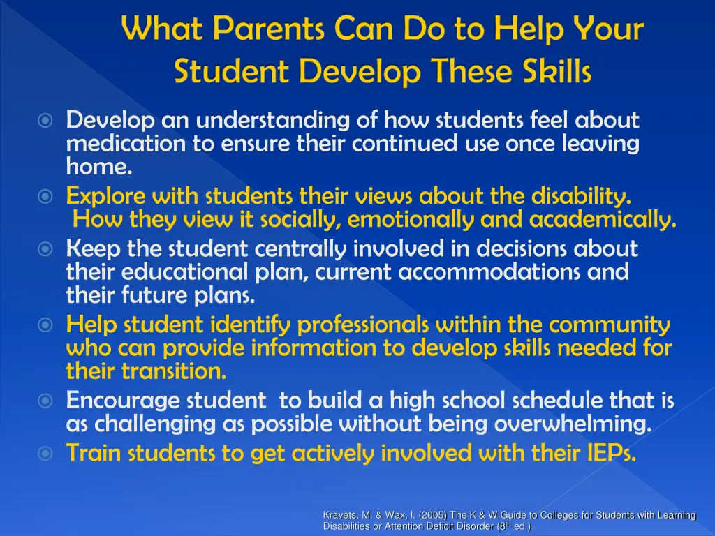 what parents can do to help your student develop