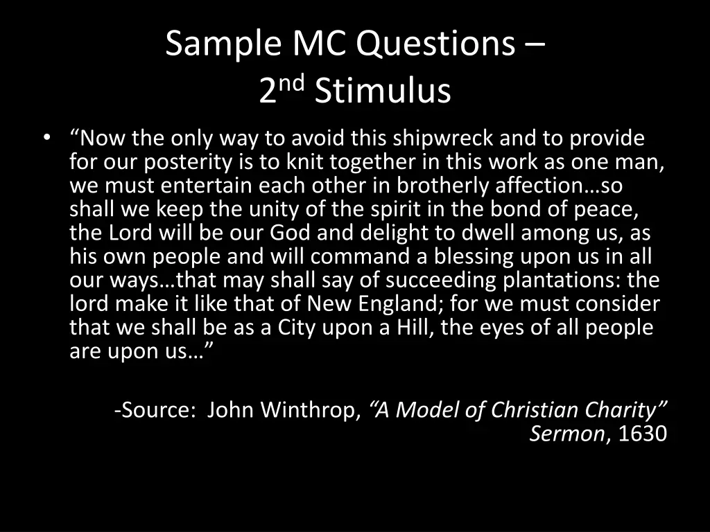 sample mc questions 2 nd stimulus now the only