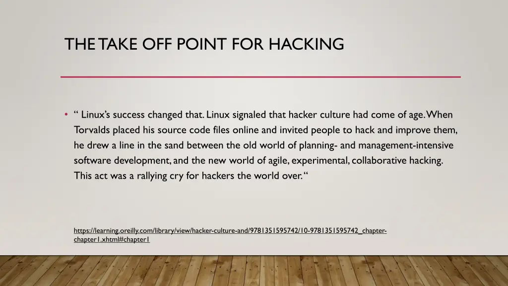 the take off point for hacking