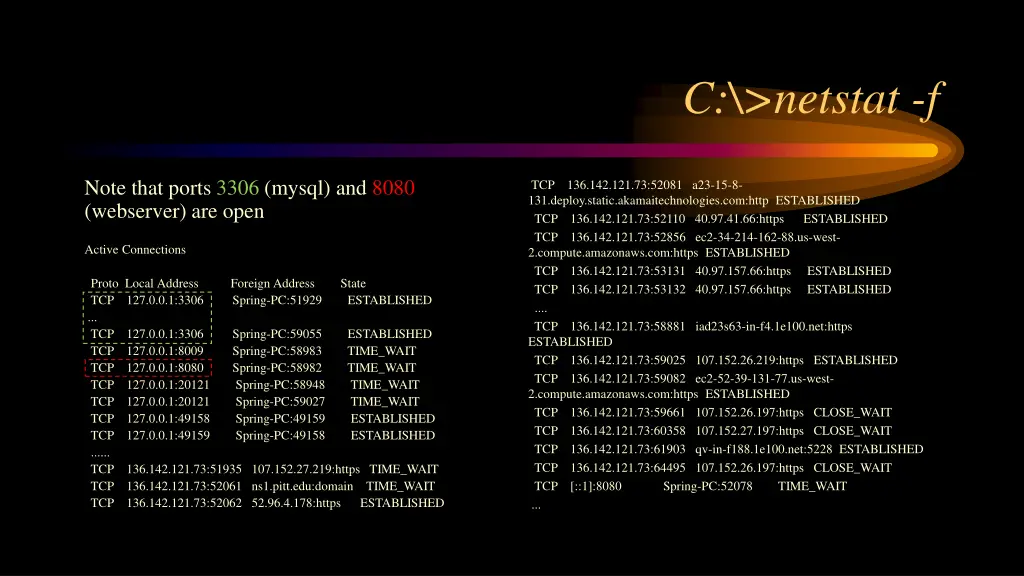 c netstat f