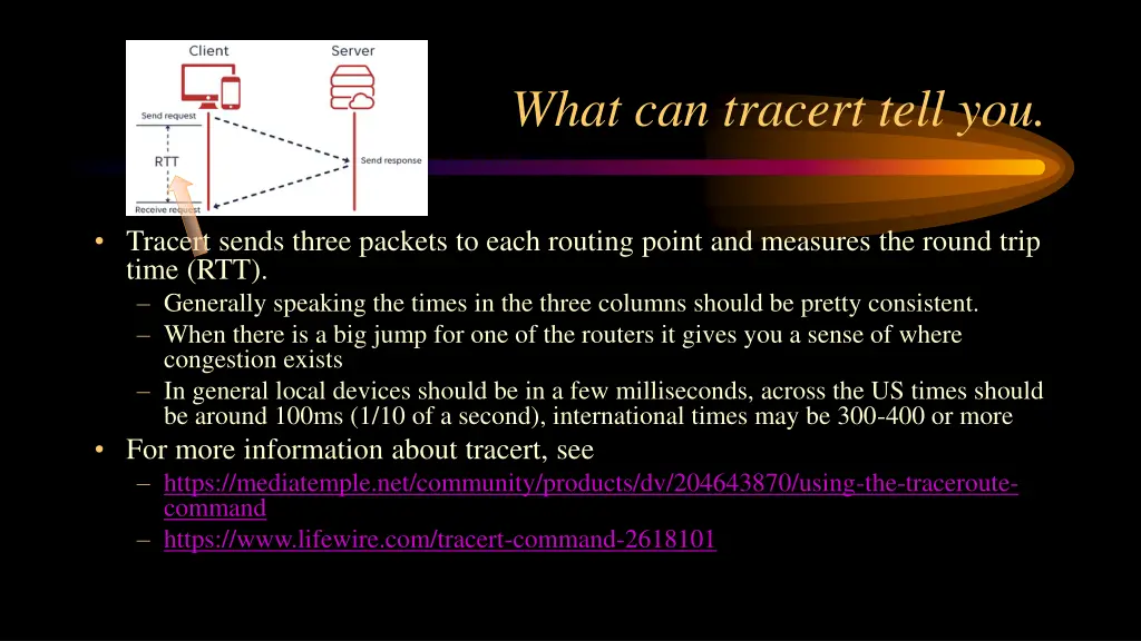 what can tracert tell you