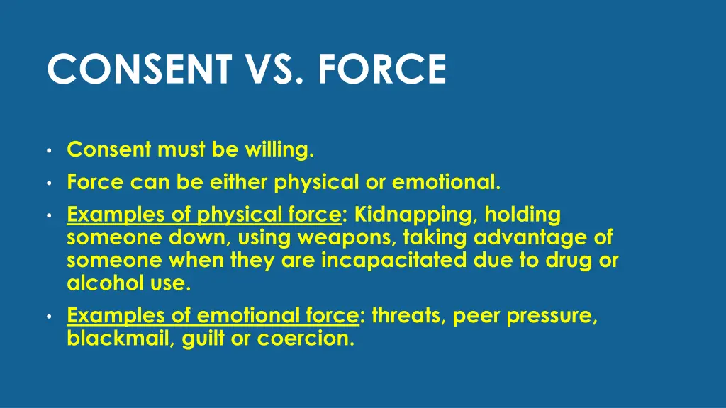 consent vs force