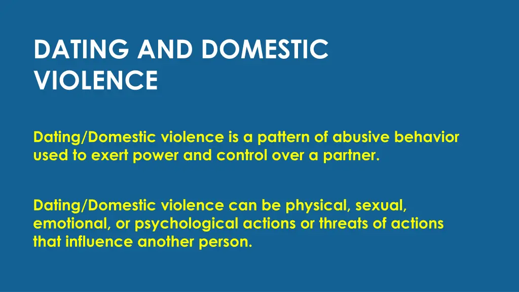 dating and domestic violence