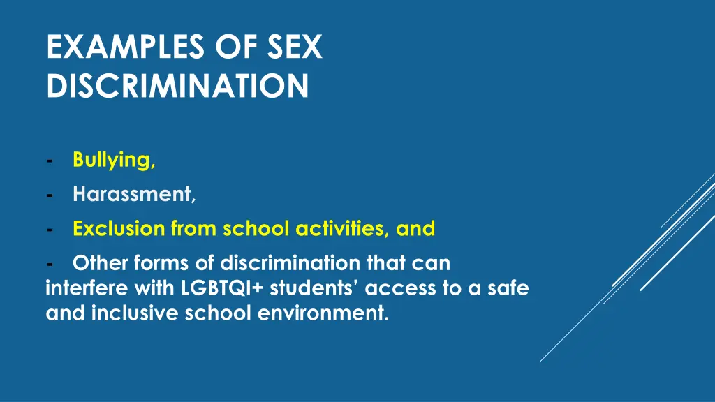 examples of sex discrimination