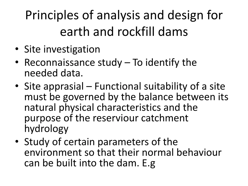 principles of analysis and design for earth