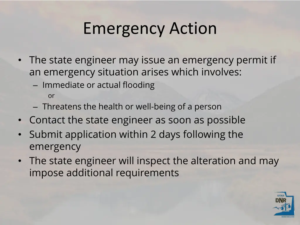 emergency action