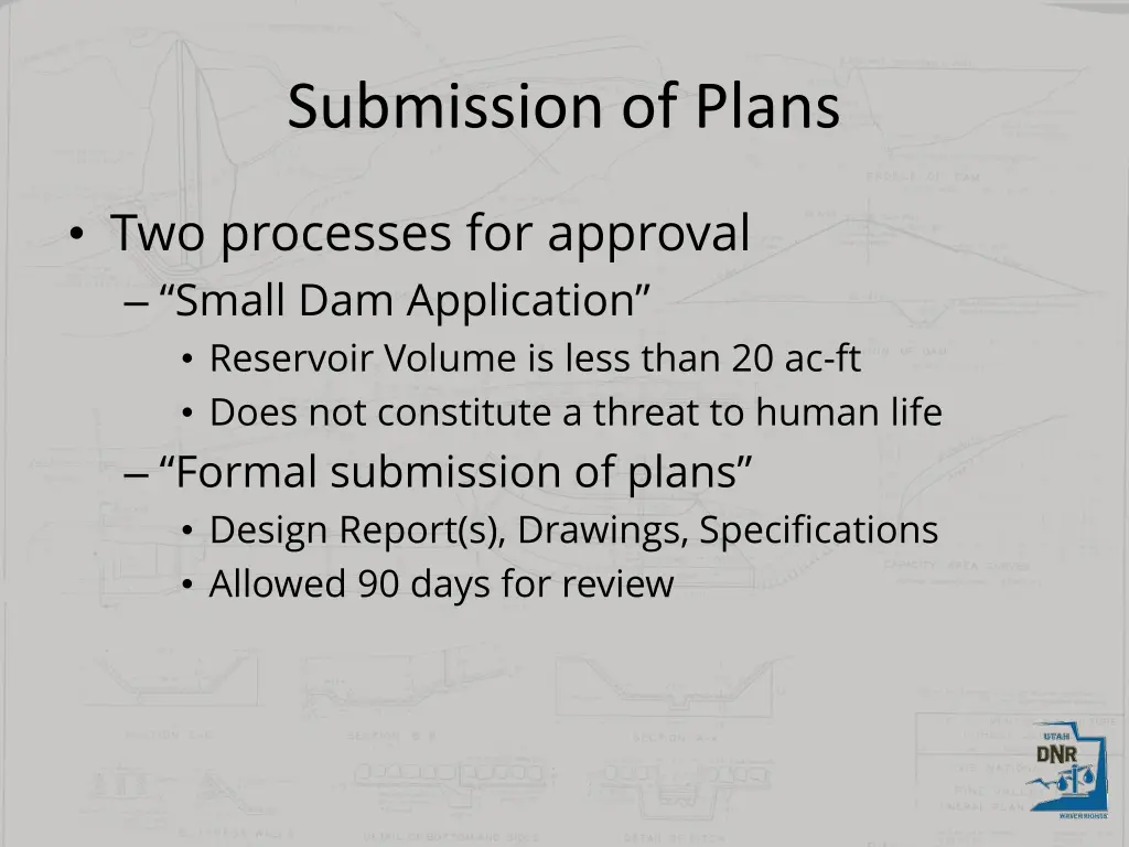 submission of plans