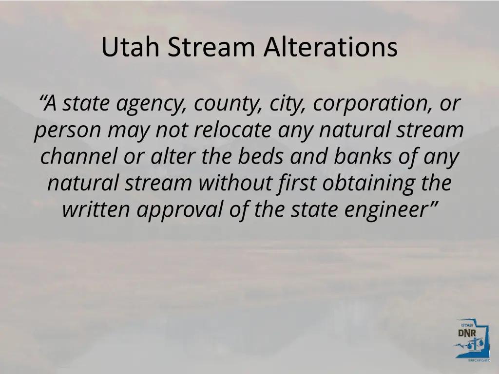 utah stream alterations