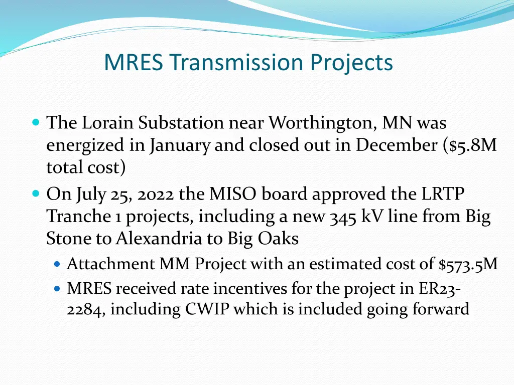 mres transmission projects