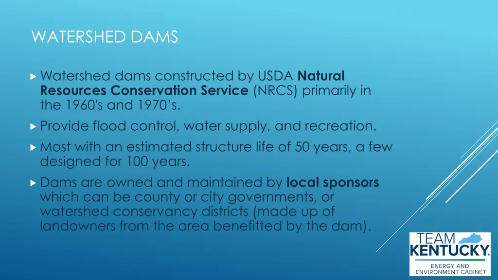 watershed dams