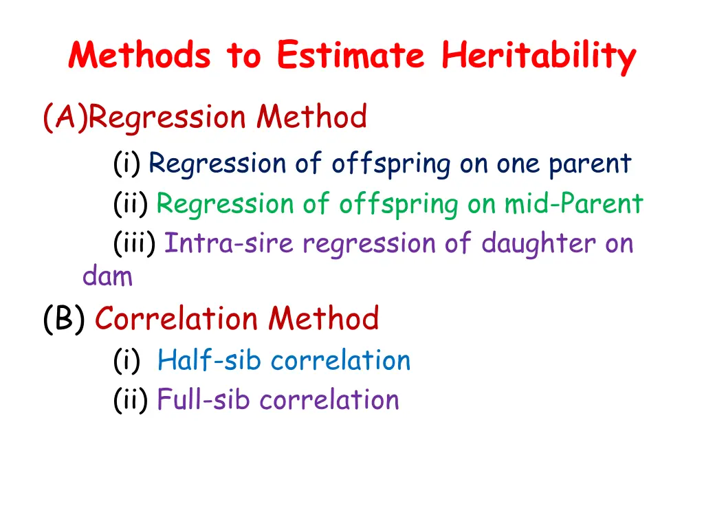 methods to estimate heritability a regression