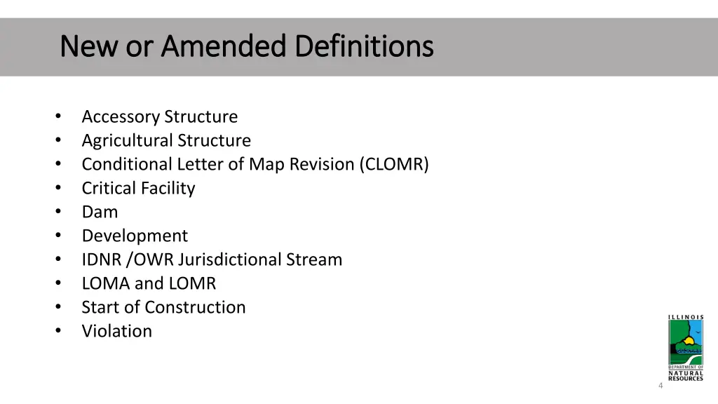 new or amended definitions new or amended