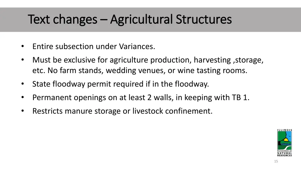 text changes text changes agricultural structures