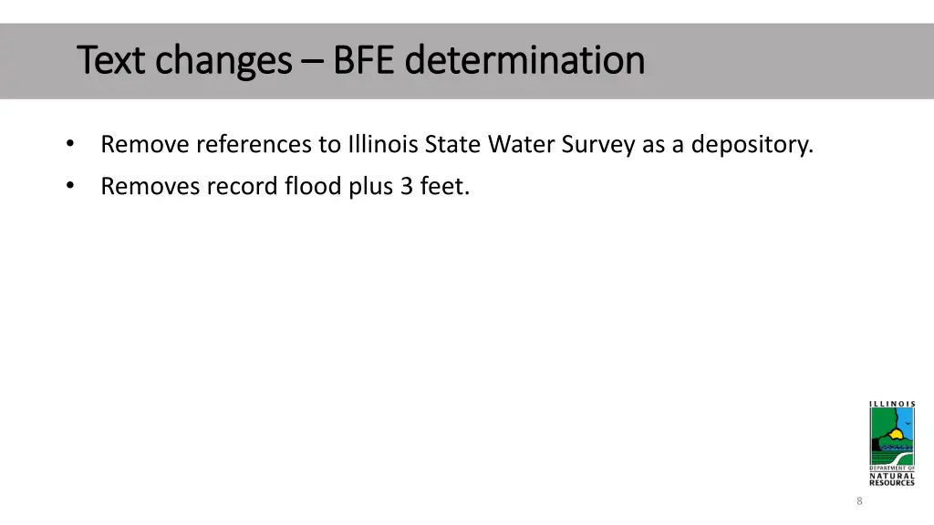 text changes text changes bfe determination