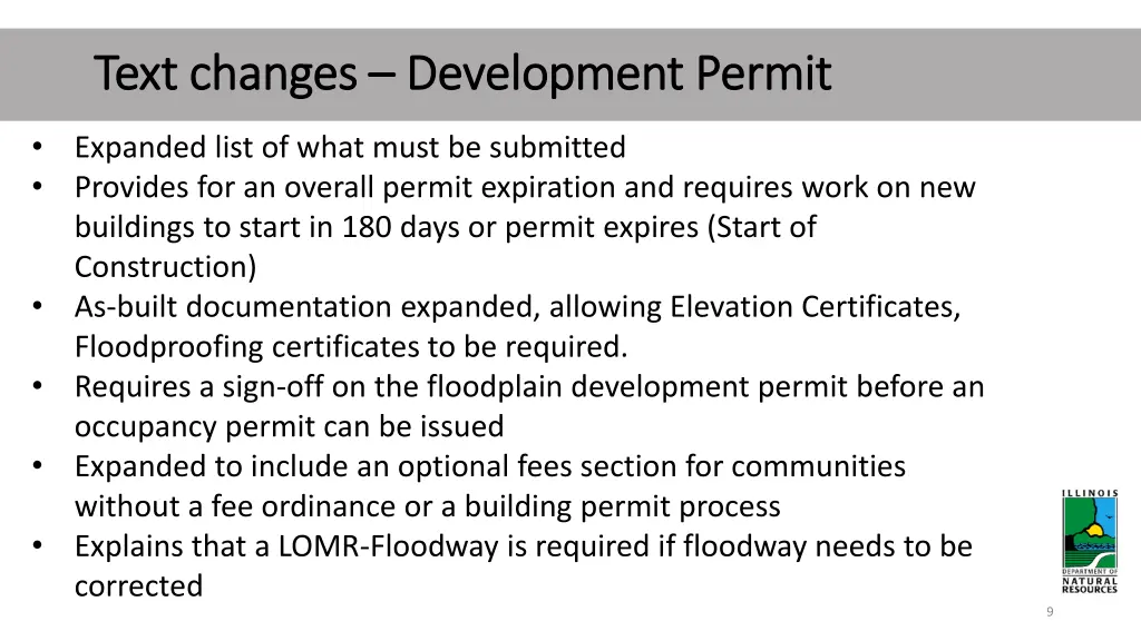 text changes text changes development permit