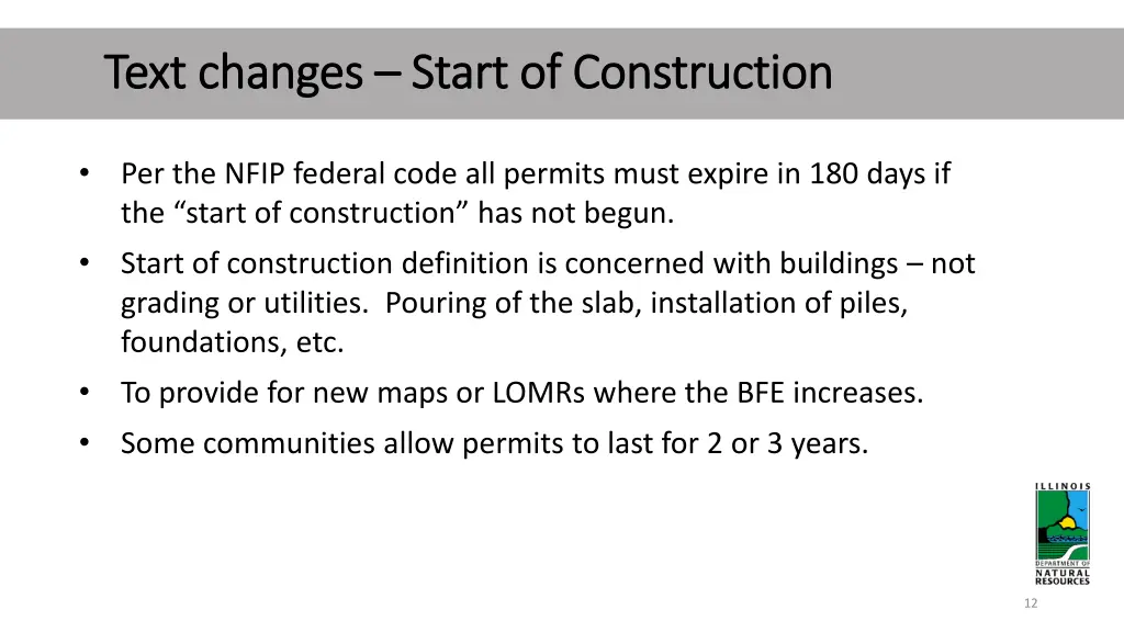 text changes text changes start of construction