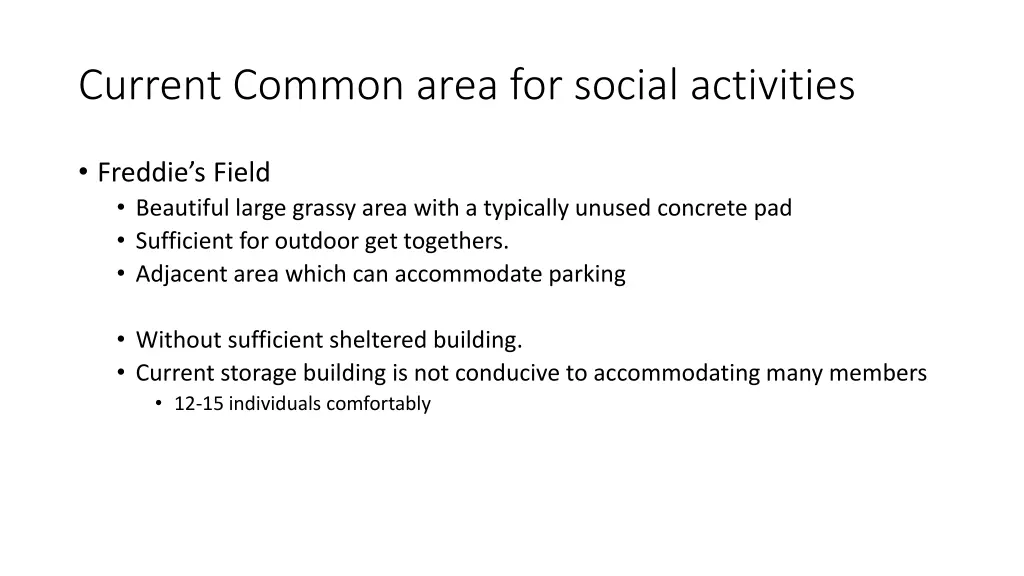 current common area for social activities