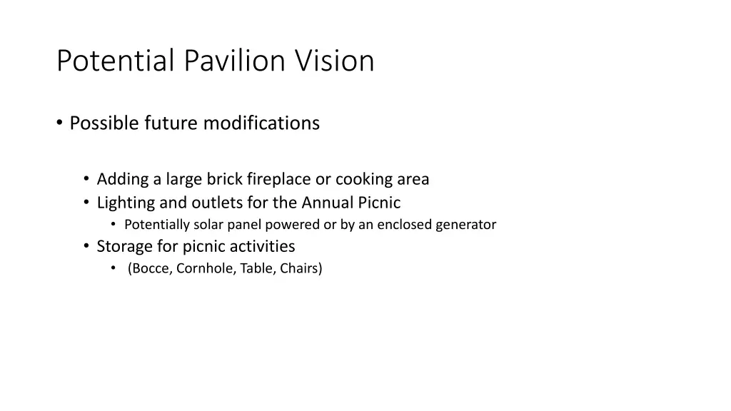 potential pavilion vision