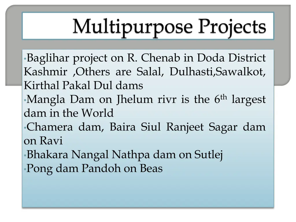 baglihar project on r chenab in doda district