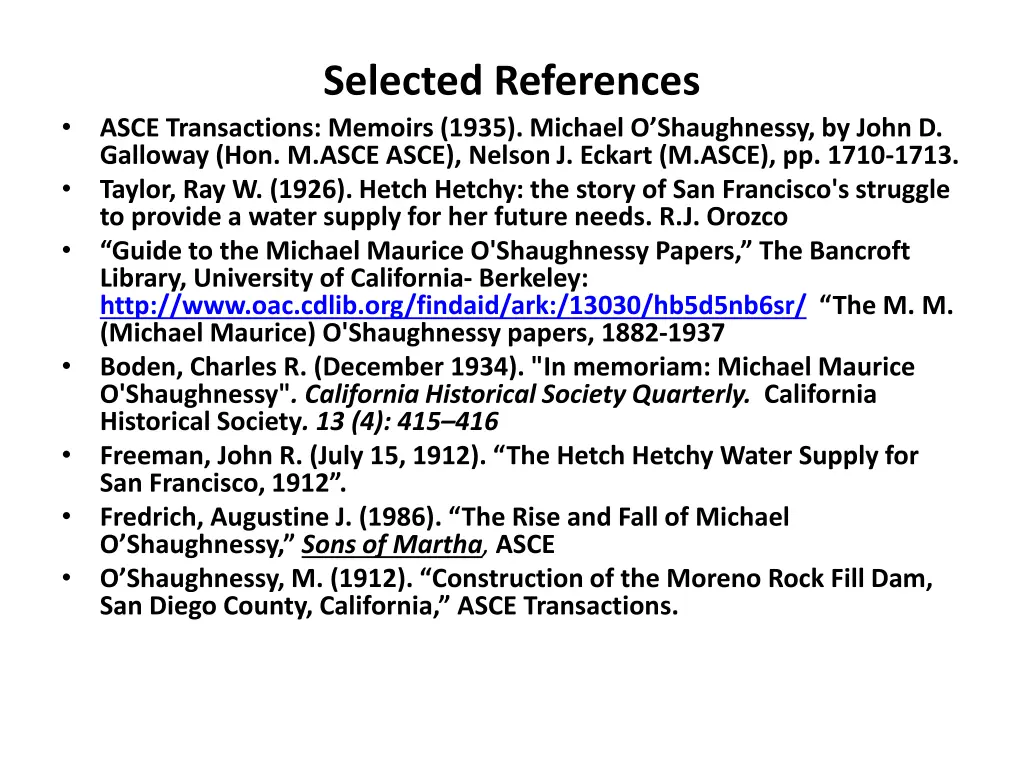 selected references