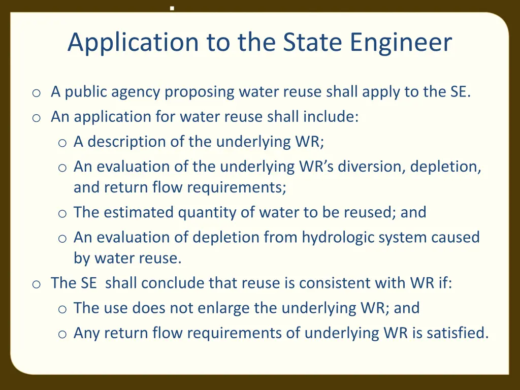 application to the state engineer