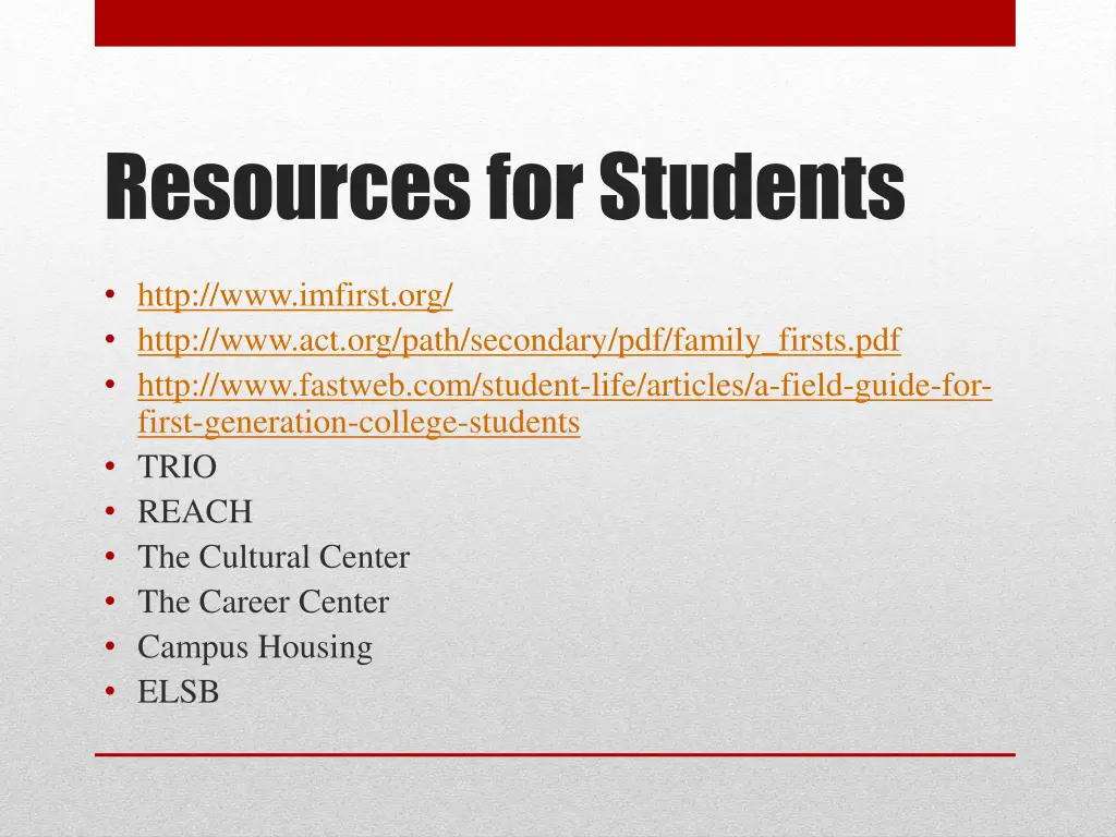 resources for students