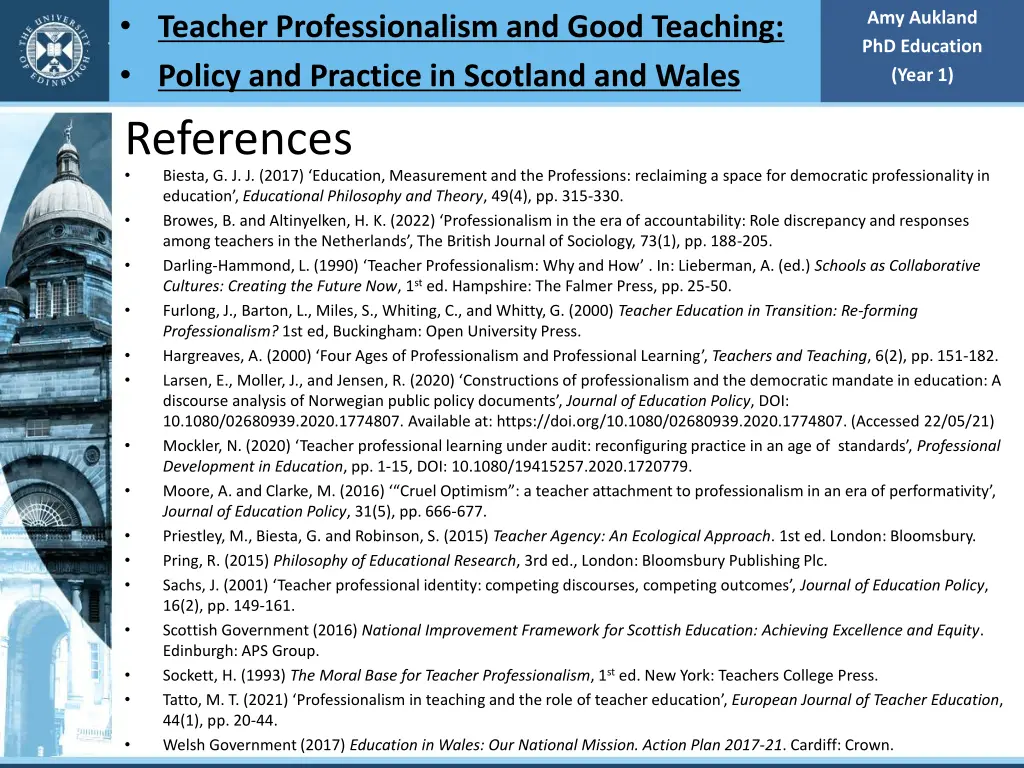 teacher professionalism and good teaching policy