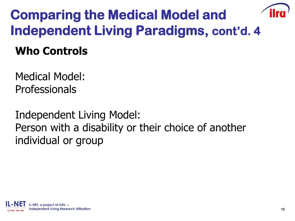 comparing the medical model and comparing 4