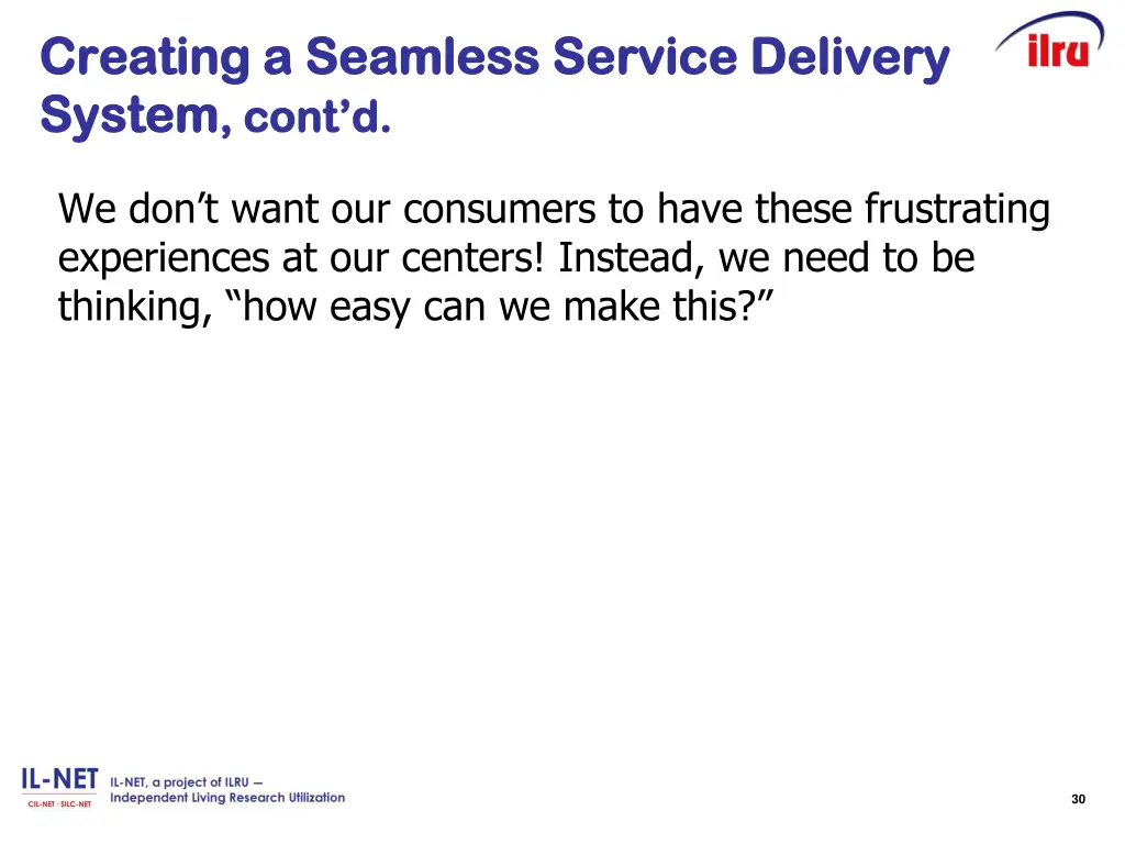 creating a seamless service delivery creating 1